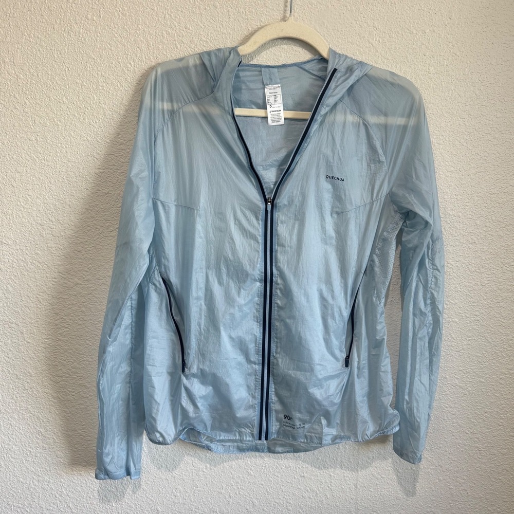 Decathlon Quechua‎ 900 Ultra Light Windproof Jacket Light Blue Womens Small